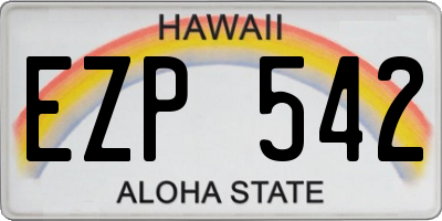 HI license plate EZP542