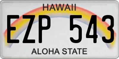 HI license plate EZP543