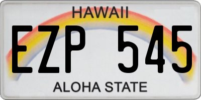 HI license plate EZP545