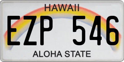 HI license plate EZP546