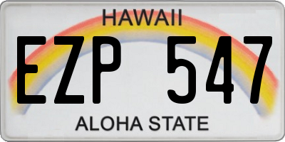 HI license plate EZP547