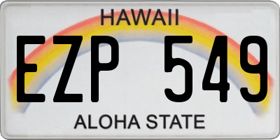 HI license plate EZP549