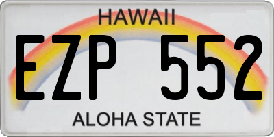 HI license plate EZP552