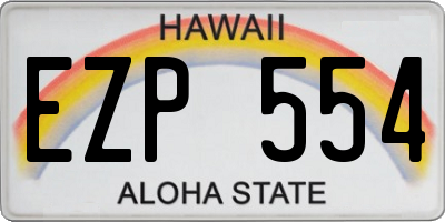 HI license plate EZP554