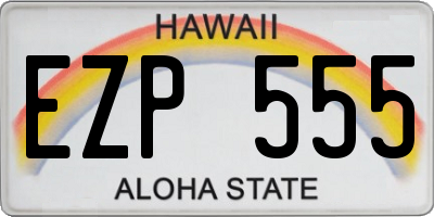 HI license plate EZP555