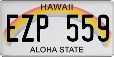 HI license plate EZP559