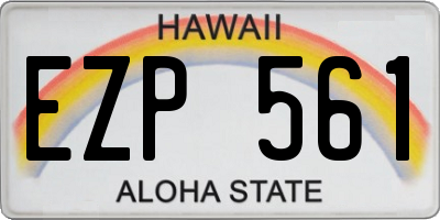 HI license plate EZP561