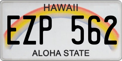 HI license plate EZP562