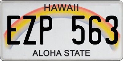 HI license plate EZP563