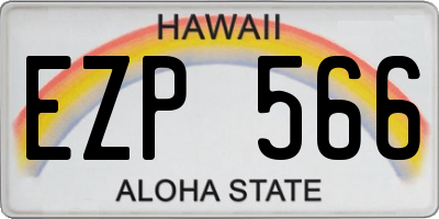 HI license plate EZP566