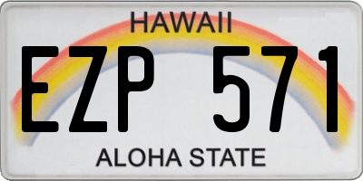 HI license plate EZP571