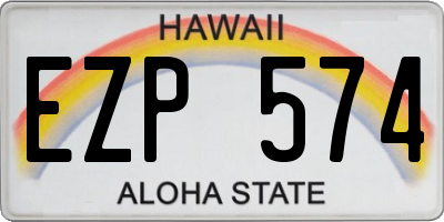 HI license plate EZP574