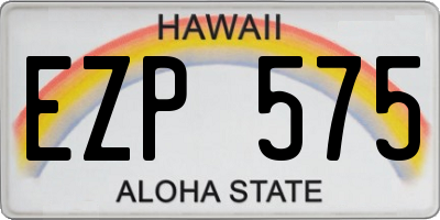 HI license plate EZP575