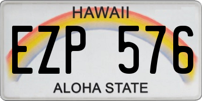HI license plate EZP576