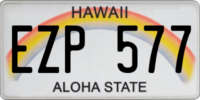 HI license plate EZP577