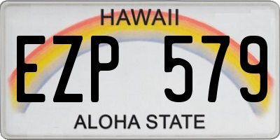 HI license plate EZP579