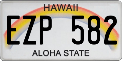 HI license plate EZP582