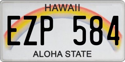 HI license plate EZP584