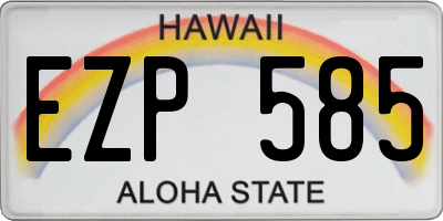 HI license plate EZP585