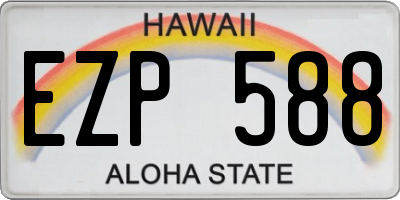 HI license plate EZP588