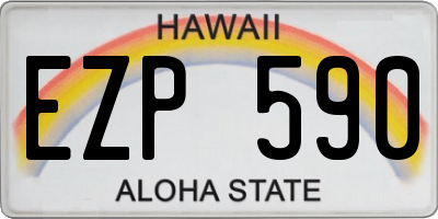 HI license plate EZP590