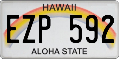HI license plate EZP592