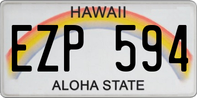 HI license plate EZP594