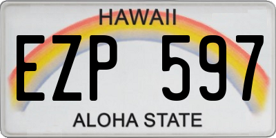HI license plate EZP597