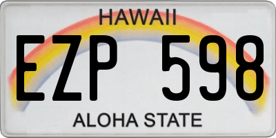 HI license plate EZP598