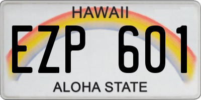 HI license plate EZP601