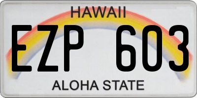 HI license plate EZP603