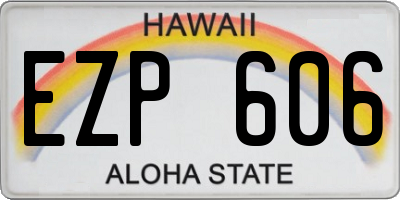 HI license plate EZP606