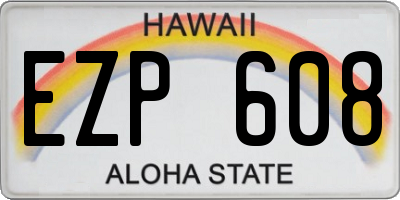 HI license plate EZP608