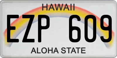HI license plate EZP609