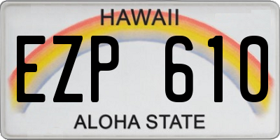 HI license plate EZP610