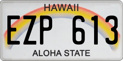 HI license plate EZP613