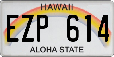 HI license plate EZP614