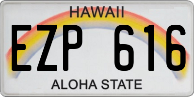 HI license plate EZP616