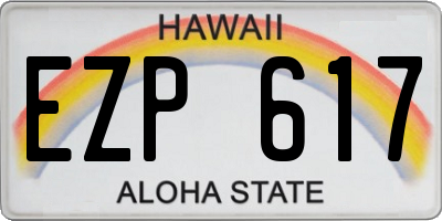 HI license plate EZP617