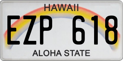 HI license plate EZP618