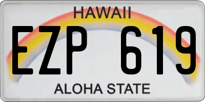 HI license plate EZP619