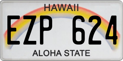 HI license plate EZP624