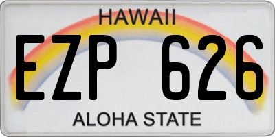 HI license plate EZP626