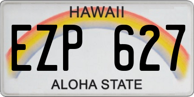 HI license plate EZP627
