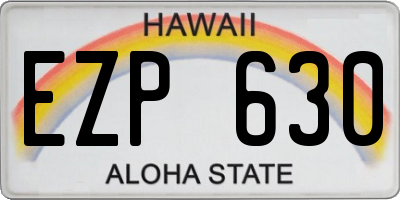 HI license plate EZP630