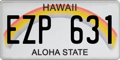 HI license plate EZP631