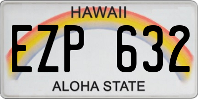 HI license plate EZP632