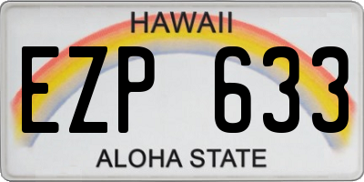 HI license plate EZP633