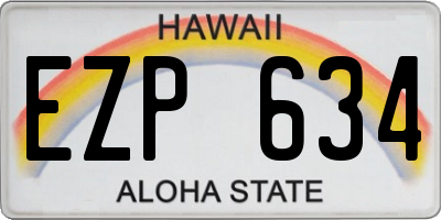 HI license plate EZP634