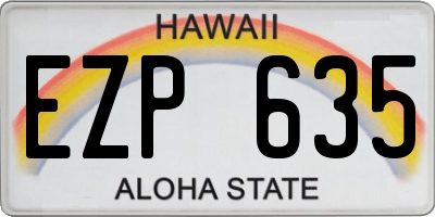 HI license plate EZP635